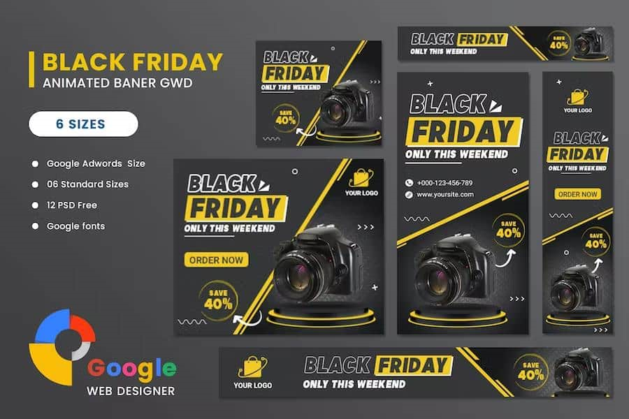 PRODUCT SALE BLACK FRIDAY HTML5 BANNER ADS GWD